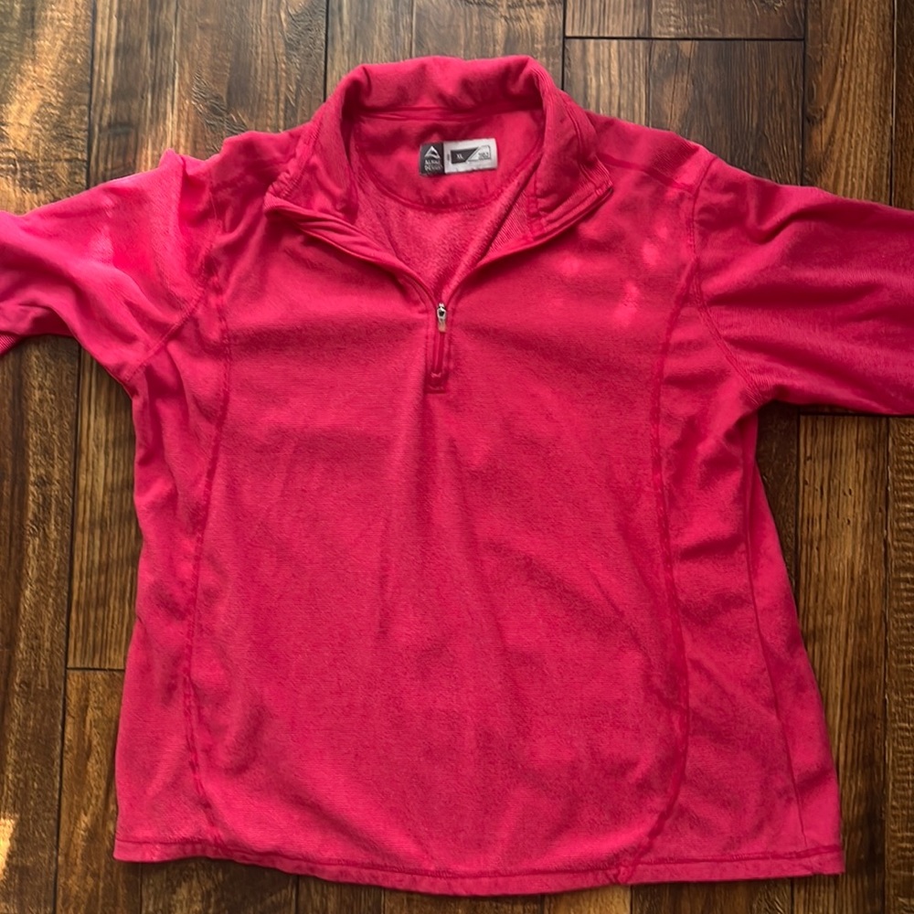 Alpine Design Fleece Quarter Zip Up Pullover Top Women's XL Pink